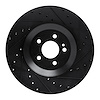 633-63166R Drilled/Slotted Brake Rotor [Black], Fits Select Mercedes-Benz, Position: Rear Right - image 1