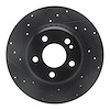 633-63173L Drilled/Slotted Brake Rotor [Black], 2015-2021 Mercedes-Benz, Position: Rear Left - image 1