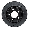 633-63177L Drilled/Slotted Brake Rotor [Black], Fits Select Mercedes-Benz, Position: Rear Left - image 1
