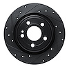 633-63184L Drilled/Slotted Brake Rotor [Black], Fits Select Mercedes-Benz, Position: Rear Left