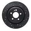 633-63187R Drilled/Slotted Brake Rotor [Black], Fits Select Mercedes-Benz, Position: Rear Right - image 1