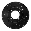 633-67004R Drilled/Slotted Brake Rotor [Black], 1974-1978 Infiniti/Nissan, Position: Front Right - image 1