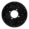 633-67011R Drilled/Slotted Brake Rotor [Black], 1980-1983 Infiniti/Nissan, Position: Front Right - image 1