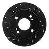 633-67012L Drilled/Slotted Brake Rotor [Black], 1982-1988 Infiniti/Nissan, Position: Rear Left - image 1