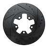 633-67017R Drilled/Slotted Brake Rotor [Black], 1984-1989 Infiniti/Nissan, Position: Front Right - image 1