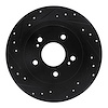 633-67018L Drilled/Slotted Brake Rotor [Black], 1984-1988 Infiniti/Nissan, Position: Rear Left - image 1