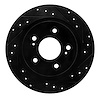 633-67018R Drilled/Slotted Brake Rotor [Black], 1984-1988 Infiniti/Nissan, Position: Rear Right - image 1