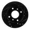 633-67022R Drilled/Slotted Brake Rotor [Black], 1985-1989 Infiniti/Nissan, Position: Front Right - image 1