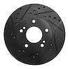 633-67025L Drilled/Slotted Brake Rotor [Black], 1987-1989 Infiniti/Nissan, Position: Front Left - image 1