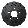 633-67025R Drilled/Slotted Brake Rotor [Black], 1987-1989 Infiniti/Nissan, Position: Front Right - image 1