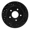 633-67026R Drilled/Slotted Brake Rotor [Black], 1987-1989 Infiniti/Nissan, Position: Rear Right - image 1