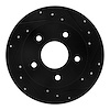 633-67031R Drilled/Slotted Brake Rotor [Black], 1989-1993 Infiniti/Nissan, Position: Rear Right - image 1