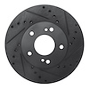 633-67033R Drilled/Slotted Brake Rotor [Black], 1989-1990 Infiniti/Nissan, Position: Front Right - image 1