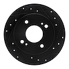 633-67036R Drilled/Slotted Brake Rotor [Black], 1990-2006 Infiniti/Nissan, Position: Rear Right - image 1