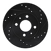 633-67037R Drilled/Slotted Brake Rotor [Black], 1988-2006 Infiniti/Nissan, Position: Front Right - image 1