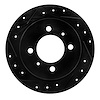 633-67039L Drilled/Slotted Brake Rotor [Black], 1991-2006 Infiniti/Nissan, Position: Rear Left - image 1