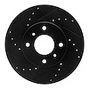 633-67040L Drilled/Slotted Brake Rotor [Black], 1993-2006 Infiniti/Nissan, Position: Front Left - image 1