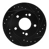 633-67042R Drilled/Slotted Brake Rotor [Black], 1994-1996 Infiniti/Nissan, Position: Front Right - image 1