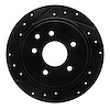 633-67050L Drilled/Slotted Brake Rotor [Black], Fits Select Multiple Makes/Models, Position: Rear Left - image 1