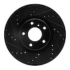 633-67052L Drilled/Slotted Brake Rotor [Black], Fits Select Infiniti/Nissan, Position: Front Left - image 1