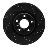 633-67052R Drilled/Slotted Brake Rotor [Black], Fits Select Infiniti/Nissan, Position: Front Right - image 1