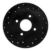 633-67053L Drilled/Slotted Brake Rotor [Black], 2004-2006 Infiniti/Nissan, Position: Rear Left - image 1