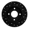 633-67053R Drilled/Slotted Brake Rotor [Black], 2004-2006 Infiniti/Nissan, Position: Rear Right - image 1