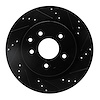 633-67055R Drilled/Slotted Brake Rotor [Black], Fits Select Infiniti/Nissan, Position: Rear Right - image 1