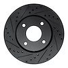 633-67056L Drilled/Slotted Brake Rotor [Black], 2007-2014 Infiniti/Nissan, Position: Front Left - image 1