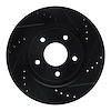 633-67058R Drilled/Slotted Brake Rotor [Black], 2007-2015 Infiniti/Nissan, Position: Front Right - image 1