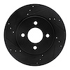 633-67065L Drilled/Slotted Brake Rotor [Black], 2011-2019 Infiniti/Nissan, Position: Front Left - image 1