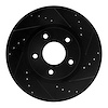 633-67066R Drilled/Slotted Brake Rotor [Black], Fits Select Infiniti/Nissan, Position: Front Right - image 1