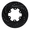 633-67080L Drilled/Slotted Brake Rotor [Black], 1985-2002 Infiniti/Nissan, Position: Front Left - image 1
