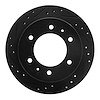 633-67083L Drilled/Slotted Brake Rotor [Black], 1988-1995 Infiniti/Nissan, Position: Rear Left - image 1