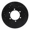 633-67085L Drilled/Slotted Brake Rotor [Black], 1998-2015 Infiniti/Nissan, Position: Front Left