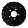 633-67087L Drilled/Slotted Brake Rotor [Black], 2002-2017 Infiniti/Nissan, Position: Front Left - image 1