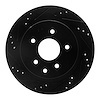 633-67088L Drilled/Slotted Brake Rotor [Black], Fits Select Multiple Makes/Models, Position: Rear Left - image 1