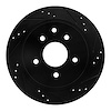 633-67088R Drilled/Slotted Brake Rotor [Black], Fits Select Multiple Makes/Models, Position: Rear Right - image 1