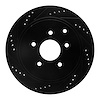 633-67089L Drilled/Slotted Brake Rotor [Black], Fits Select Infiniti/Nissan, Position: Rear Left - image 1