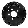 633-67089R Drilled/Slotted Brake Rotor [Black], Fits Select Infiniti/Nissan, Position: Rear Right - image 1