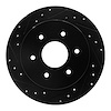 633-67090L Drilled/Slotted Brake Rotor [Black], 2004-2015 Infiniti/Nissan, Position: Rear Left - image 1