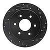 633-67090R Drilled/Slotted Brake Rotor [Black], 2004-2015 Infiniti/Nissan, Position: Rear Right - image 1