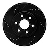 633-67092L Drilled/Slotted Brake Rotor [Black], Fits Select Multiple Makes/Models, Position: Front Left - image 1