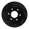 633-67096L Drilled/Slotted Brake Rotor [Black], 2005-2007 Infiniti/Nissan, Position: Front Left - image 1
