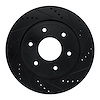 633-67096R Drilled/Slotted Brake Rotor [Black], 2005-2007 Infiniti/Nissan, Position: Front Right - image 1