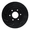633-67097L Drilled/Slotted Brake Rotor [Black], 2005-2007 Infiniti/Nissan, Position: Front Left - image 1
