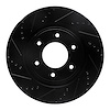 633-67098L Drilled/Slotted Brake Rotor [Black], Fits Select Infiniti/Nissan, Position: Front Left - image 1