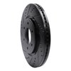 633-67098L Drilled/Slotted Brake Rotor [Black], Fits Select Infiniti/Nissan, Position: Front Left - image 2