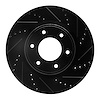 633-67098R Drilled/Slotted Brake Rotor [Black], Fits Select Infiniti/Nissan, Position: Front Right - image 1