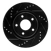 633-67100L Drilled/Slotted Brake Rotor [Black], 2011-2019 Infiniti/Nissan, Position: Front Left - image 1